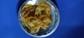 Jalebi Indian sweet with blue background