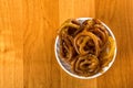 Jalebi Indian sweet dish on a wooden background Royalty Free Stock Photo
