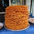 Jalebi at a sweets bakery in Barishal, Bangladesh