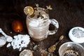 Popular Indian Summer drink Jal-jeera on wooden surface.