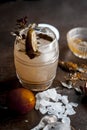 Popular Indian Summer drink Jal-jeera on wooden surface.