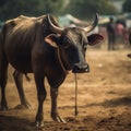 The Jallikattu Cow Traditional Icon of Tamil Nadu Royalty Free Stock Photo