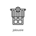 Jalousie automation icon. Trendy modern flat linear vector Jalousie automation icon on white background from thin line smart home Royalty Free Stock Photo