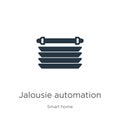 Jalousie automation icon vector. Trendy flat jalousie automation icon from smart home collection isolated on white background. Royalty Free Stock Photo