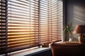 Jalousie elegance modern wooden office blinds, lighting control in meetings