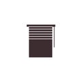 Jalousie, window blinds icon. Rolling curtains, rollers pictogram. Shades, shutters control symbol. Louvers sign, open