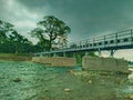 25.05.2022 jalpaiguri west bengal india, cloudy day on the bank of river murti in jalpaiguri