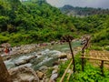 29.05.2022 jalpaiguri west bengal india, hilly river water flowing through the hills in west bengal india