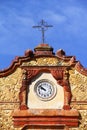 Clock of the Church of Jalpan mission in queretaro mexico I Royalty Free Stock Photo