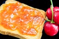 Jam, cherries and bread