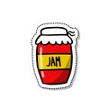 Jam doodle icon, vector color sticker illustration