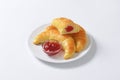 Jam filled butter croissants Royalty Free Stock Photo