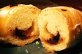 Jam filled croissant. Home made croissant. Royalty Free Stock Photo