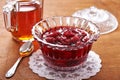 Jam with fresh fruits of cornel Royalty Free Stock Photo