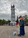 Jam Gadang clock tower with bubble Royalty Free Stock Photo