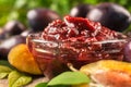 Jam of healthy organically grown plums