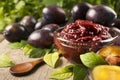 Jam of healthy organically grown plums