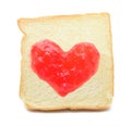 Jam heart of bread.