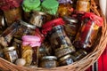 Jars with homemade honey