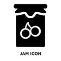 Jam icon vector isolated on white background, logo concept of Jam sign on transparent background, black filled symbol Royalty Free Stock Photo