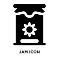 Jam icon vector isolated on white background, logo concept of Jam sign on transparent background, black filled symbol Royalty Free Stock Photo