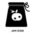 Jam icon vector isolated on white background, logo concept of Jam sign on transparent background, black filled symbol Royalty Free Stock Photo