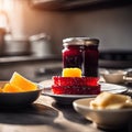 Jam in a jar Royalty Free Stock Photo
