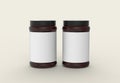 Jam jar mock up isolated on soft pastel background. 3D illustrating.