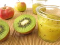 Jam with kiwifruit and apple Royalty Free Stock Photo