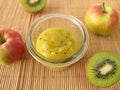 Jam with kiwifruit and apple Royalty Free Stock Photo