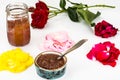 Jam Made of Rose Petals on White Background Royalty Free Stock Photo