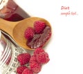 Jam of raspberries, diet concept Royalty Free Stock Photo