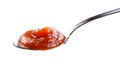 Jam in spoon isolated white background Royalty Free Stock Photo