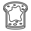 Jam toast icon, outline style