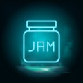 Jam vector neon icon. Food blue neon illustration. Jam vector neon icon. Drink concept vector illustration