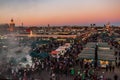 Jamaa El Fna famous market square,Marrakesh,Morocco