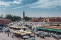 Jamaa el Fna market square, Marrakesh, Morocco, north Africa Royalty Free Stock Photo