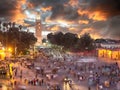 Jamaa el Fna market square, Marrakesh, Morocco, north Africa Royalty Free Stock Photo