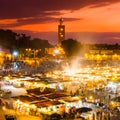 Jamaa el Fna, Marrakesh, Morocco. Royalty Free Stock Photo