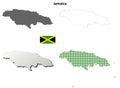 Jamaica outline map set