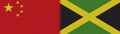 Jamaica and China Chinese Fabric Texture Flag