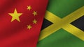 Jamaica and China Realistic Two Flags Together
