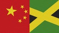 Jamaica and China Two Half Flags Together