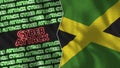 Jamaica Realistic Flag with Cyber Attack Titles Illustration