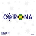 Jamaica Coronavirus Typography. COVID-19 country banner