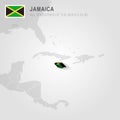 Jamaica drawn on gray map.