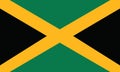 Vector illustration of the official flag of Jamaica. The Jamaican national flag