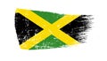 Jamaica Flag Designed in Brush Strokes and Grunge Texture Royalty Free Stock Photo