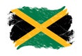 Jamaica flag on distressed grunge white stroke brush background Royalty Free Stock Photo