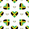 Jamaica flag patriotic seamless pattern.